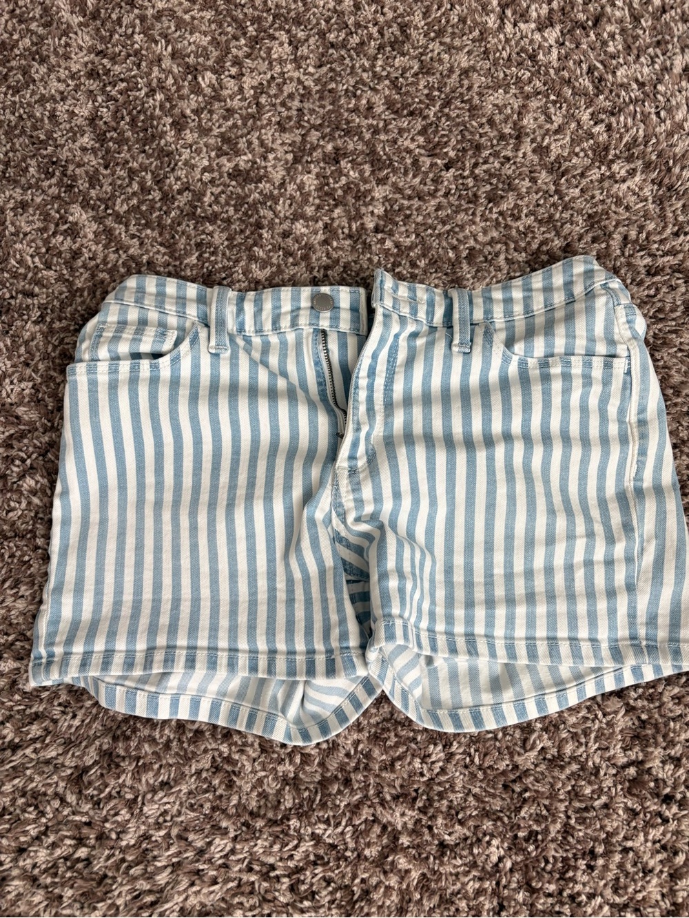 Universal Thread Blue and White Striped Denim Shorts